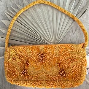 MANGO YELLOW VIRAL BEADED BAG HANDCRAFTED NWT